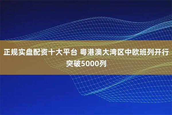 正规实盘配资十大平台 粤港澳大湾区中欧班列开行突破5000列